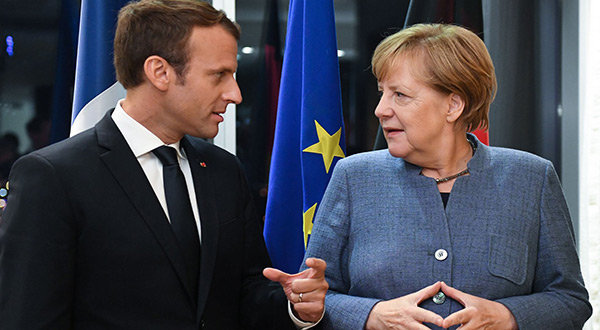 German Chancellor Angela Merkel and French Preident Emmanuel Macron